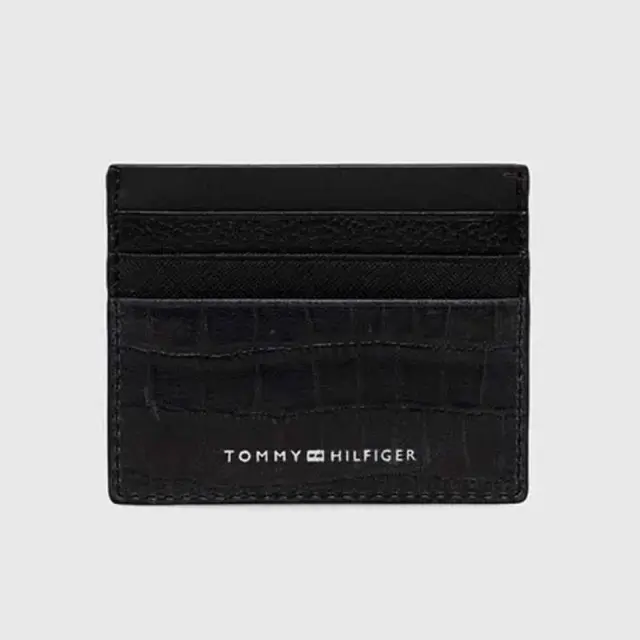 Tommy Hilfiger - Ανδρική θήκη καρτών Texture Leather Credit Cardholder AM0AM12318-BDS Μαύρο