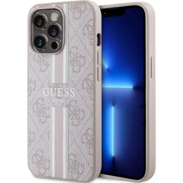 Guess Printed Stripes Back Cover Ροζ (iPhone 13 Pro Max)