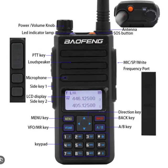Φορητός πομποδέκτης - UHF/VHF - DMR1801 - Baofeng - 018016 3