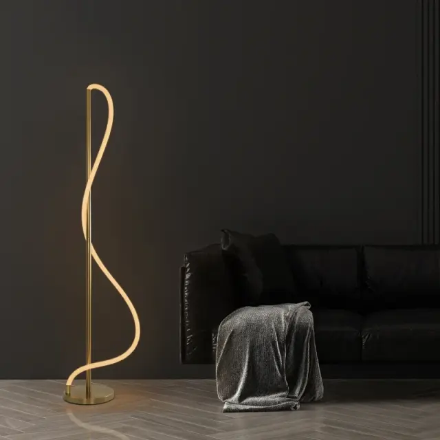LED Επιδαπέδιο Φωτιστικό GLOW 30Watt CCT σε Χρυσό Πλατίνα και Λευκό Νήμα KLV-101-0173