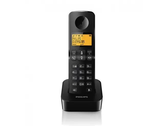 Ασύρματο Τηλέφωνο Philips D2601B/01 με τηλεφωνικό κατάλογο, αναγνώριση κλήσεων και ανοιχτή ακρόαση - Black D2601B/01
