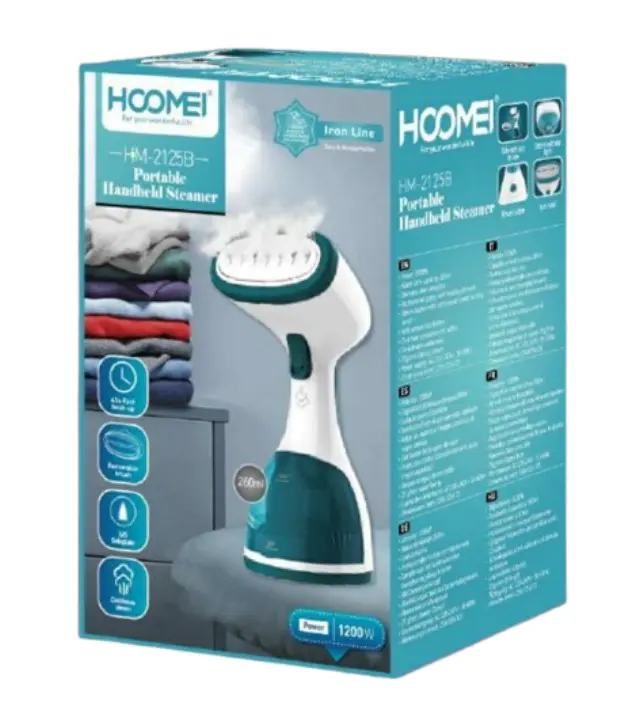 Hoomei Ατμοκαθαριστής Ρούχων Χειρός 1200W με Δοχείο 260ml Μπλέ HM-2125B 2