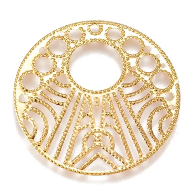 Μεταλλικό Διακοσμητικό Etched Round 36x0.4mm - Golden - 20τεμ