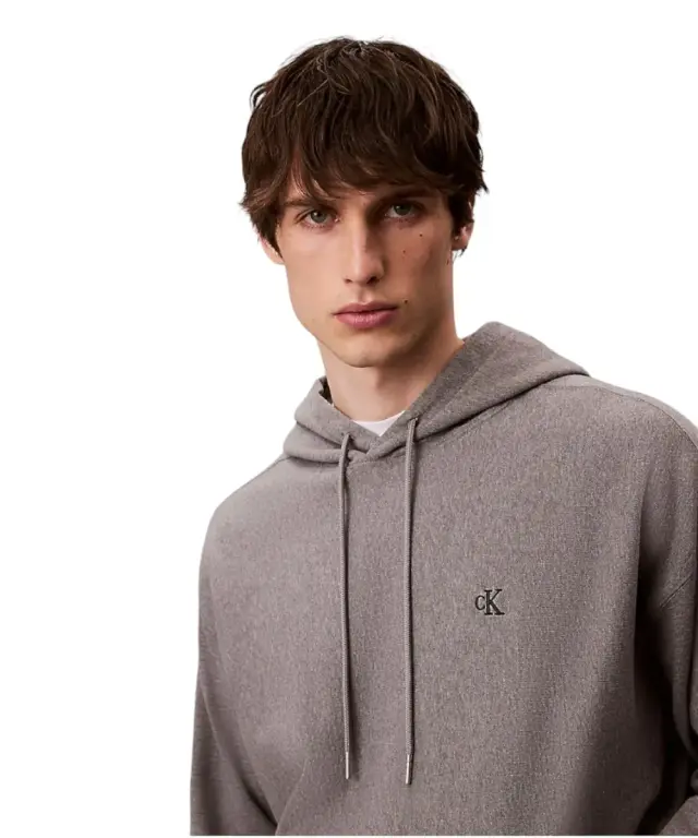 Calvin Klein - Ανδρικό Φούτερ με Κουκούλα Premium Terry Monogram LV04RC278G-P7E Γκρι 2