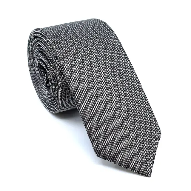 Γκρι Γραβάτα Microfiber Σετ με Μαντηλάκι