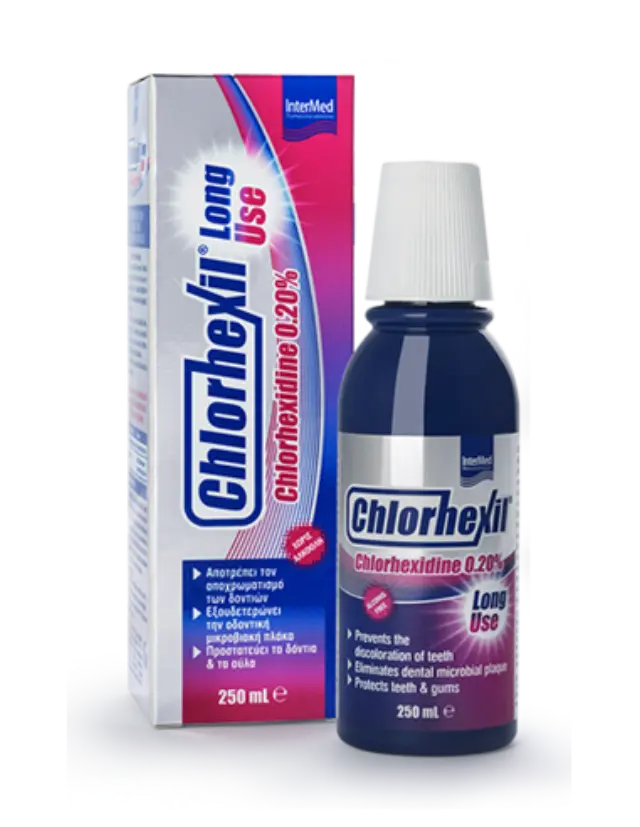 INTERMED Chlorhexil 0.20% Mouthwash Long Use Στοματικό Διάλυμα με 0.20% χλωρεξιδίνη, 250ml 2