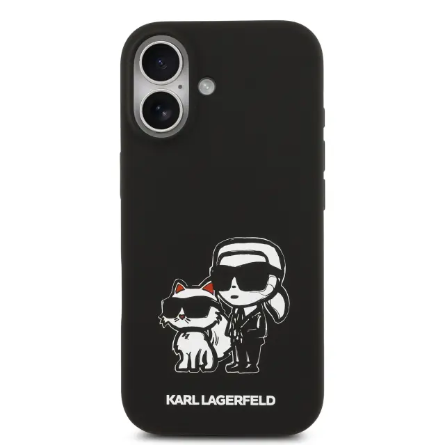 Karl Lagerfeld Liquid Silicone K&CH Sketch MagSafe Case for iPhone 17 Black 3