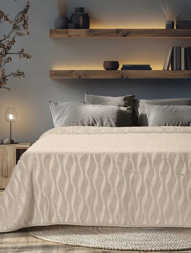 Κουβέρτα SNUGGLE BEIGE MADI μονή: 160 x 220 εκ.