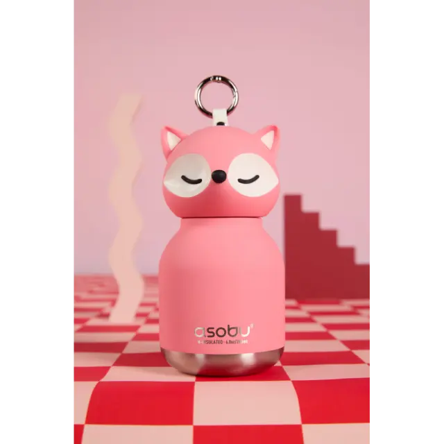 ASOBU Μίνι Παγούρι Ανοξείδωτο Bestie - Pink Fox 200 ml 2