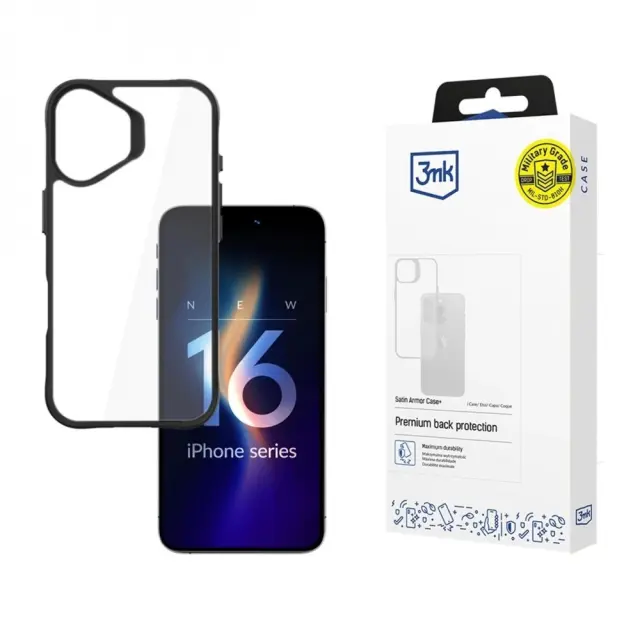 3mk® Satin Armor Θήκη για iPhone 16 Plus- Black