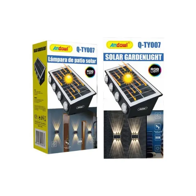 Andowl Επιτοίχιος Ηλιακός Προβολέας RGB με 8LED Q-TY007 - Solar Gardenlight Q-TY007 075711 3