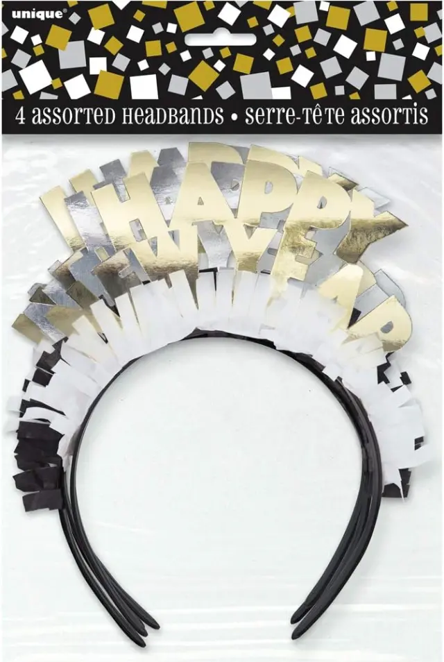 Τιάρα Χρυσό & Ασημί Happy New Year / 4 τεμ.