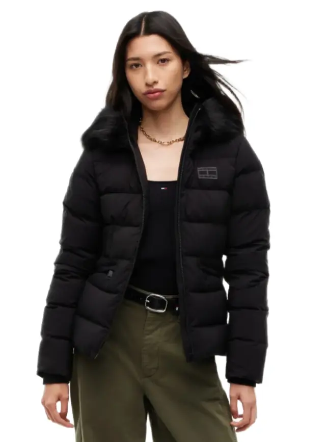 Tommy Hilfiger γυναικείο puffer μπουφάν με κουκούλα slim DW0DW23409-1