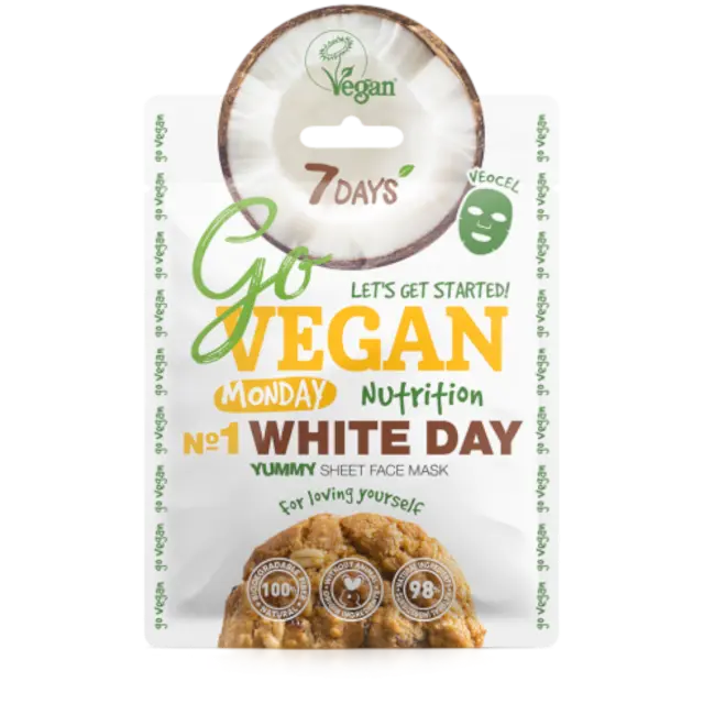 7DAYS GoVegan Monday Sheet Mask White Day 25g