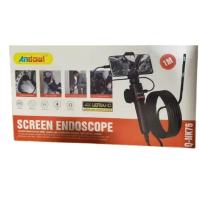 Andowl Ενδοσκόπιο Οθόνης με Κάμερα 4K 1m Καλώδιο και Σύνδεση για Κινητό Q-NK76