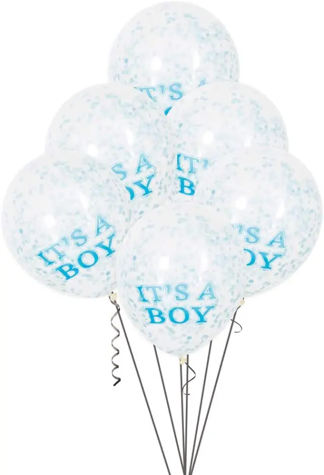 Μπαλόνια Λατέξ 12 It's a Boy με Σιέλ Κονφετί / 6 τεμ