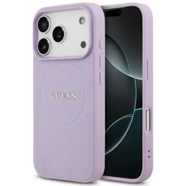Θήκη PU Guess Apple iPhone 18 Pro Max/ 17 Pro Max MagSafe Grained Gold Ring Μωβ N69229