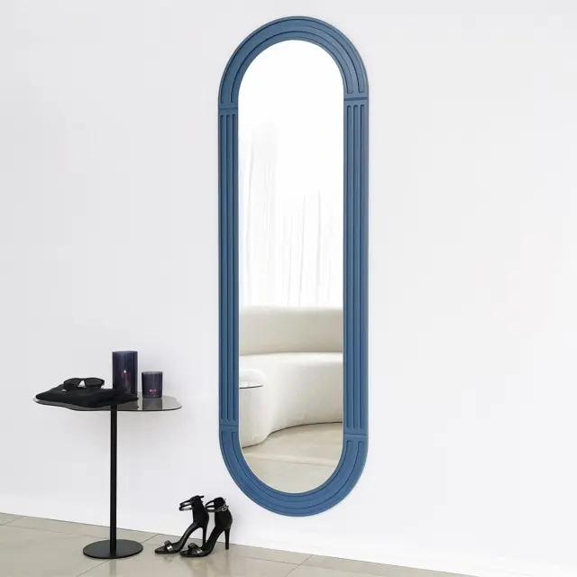 Stewehome Καθρέπτης με Στηριγμένο Στήριγμα ΜΠΛΕ 55x170 cm 2