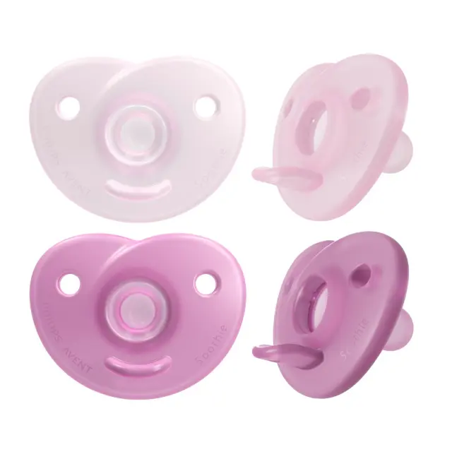 Philips Avent Soothie Ορθοδοντική Πιπίλα Σιλικόνης Ροζ/Μωβ 0-6 μηνών, 2τεμ