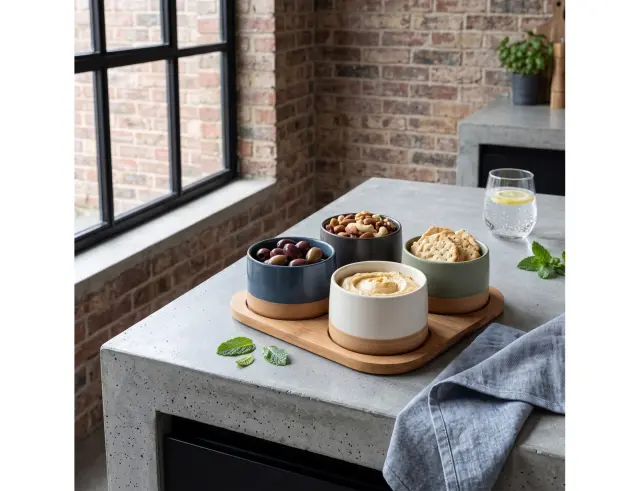 Σετ Σερβιρίσματος Excellent Houseware με 4 μπωλ και δίσκο - 5 τεμάχια 210001090