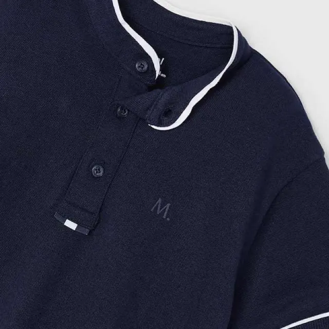 Mini 2 έως 10 ετών Πόλο γιακάς μάο Better Cotton ναυτικό μπλε - 8Ε 2