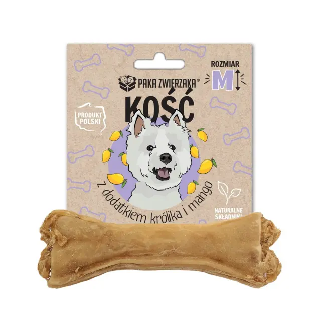 PAKA ZWIERZAKA Bone with rabbit and mango M 12 cm - dog treat - 55g