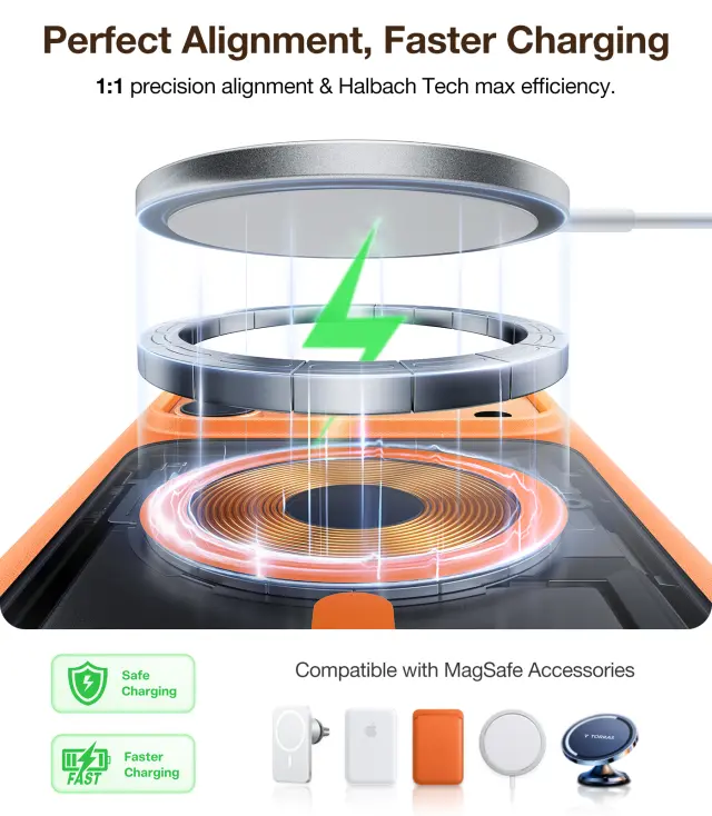Torras Guardian Magnetic, energy orange - iPhone 17 Pro Max 3