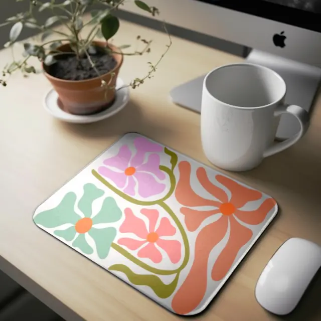 Mousepad ( flowers 70s , design-11 ) Διαστάσεις: 23cm(μήκος) x 20cm (ύψος)