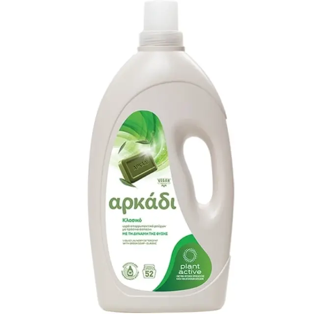 Αρκάδι Υγρό Απορρυπαντικό Ρούχων Κλασσικό με Πράσινο Σαπούνι 52μεζ 2,34lt