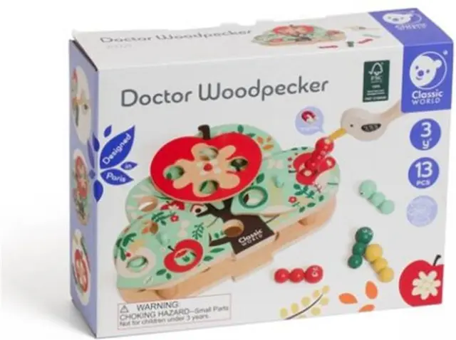 Classic World Ξύλινο Παιχνίδι Λεπτής Κινητικότητας DOCTOR WOODPECKER / 20221 (Classic World)