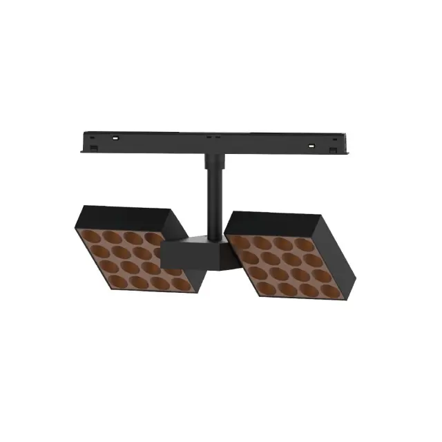 Eiva Led φωτιστικό για Led μαγνητική ράγα λεπτή 48V DALI 3000K 20W 45° Μαύρο+titanium bronze Μαύρο