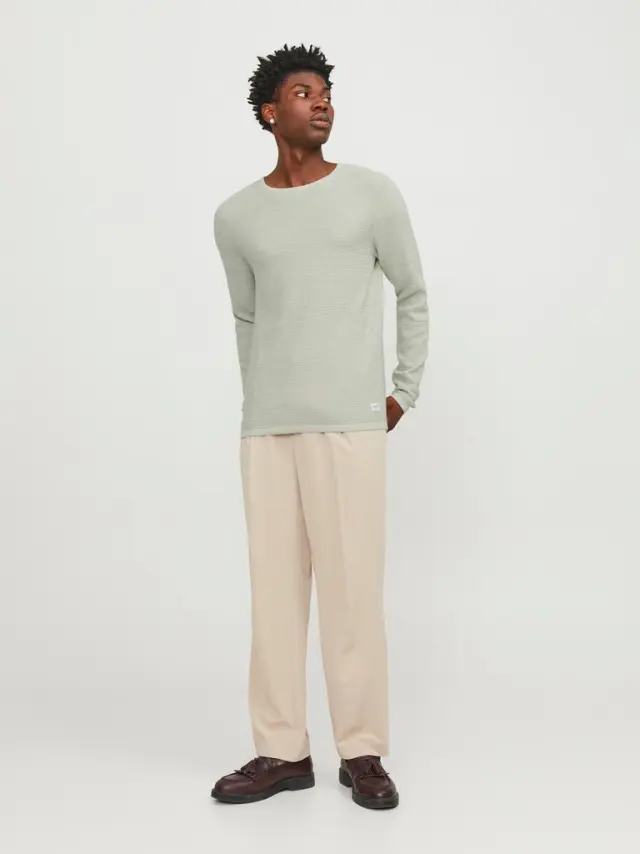 JJEGREG KNIT CREW NECK SN desert sage 2