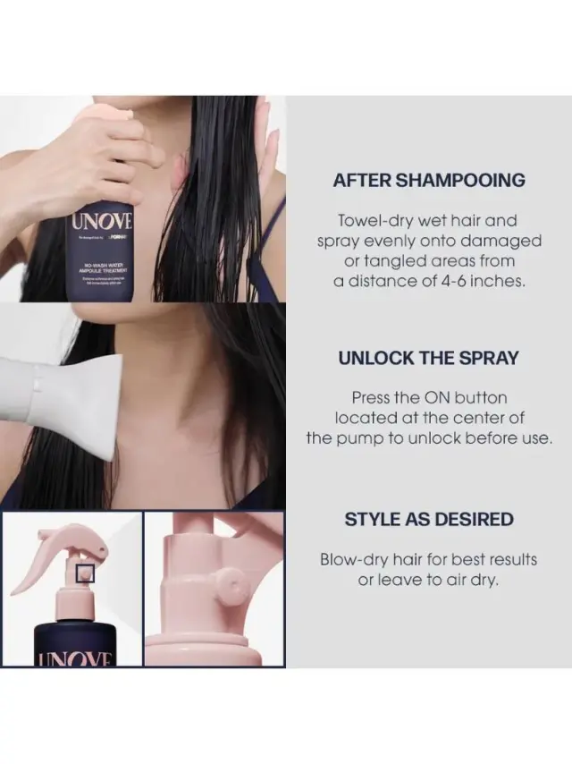 UNOVE Water Ampoule Leave-in Treatment- Θρέψη και θερμοπροστασία σε mist 3