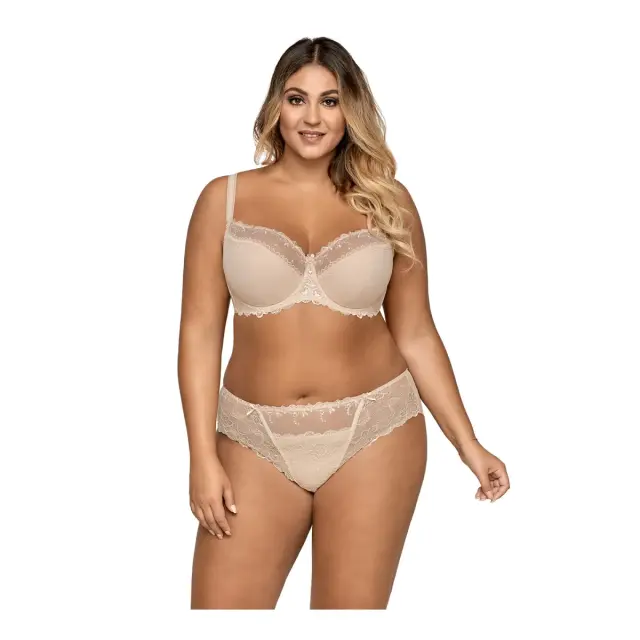 Ava Γυναικείο Σουτιέν Μεγάλα Μεγέθη Semi Soft, Χρώμα Μπεζ 2