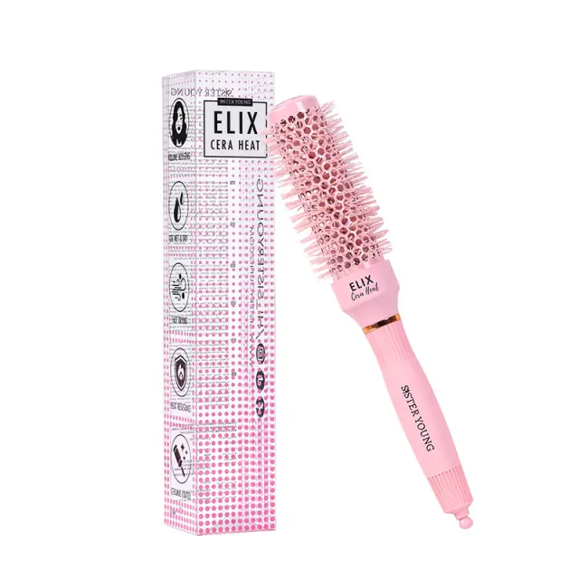 Sister Young Round Hair Brush Elix Cera Heat Pink 32mm