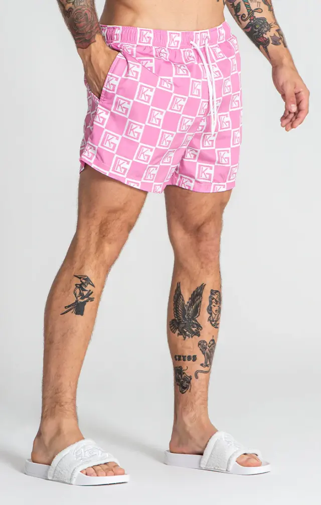 Gianni Kavanagh Ανδρικό CHECKERS Μαγιό - Pink - S 3