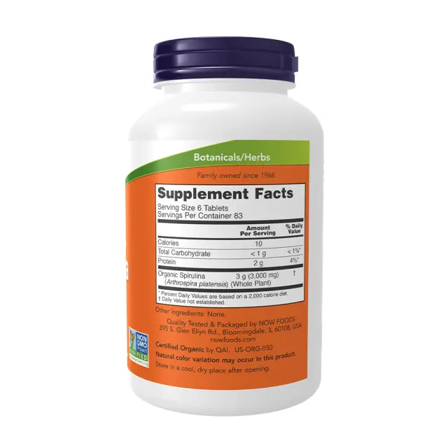 Now Foods Spirulina 500 mg, Organic 500 Tablets 2