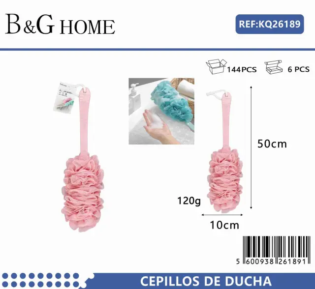 Σφουγγάρια μπάνιου δίχτυ σε σετ 6Χ - Pink - 26189 2