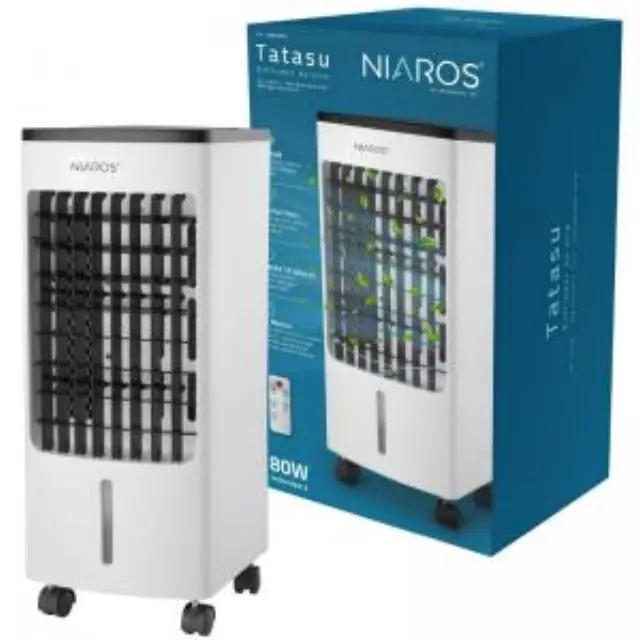 Επιδαπέδιος Ανεμιστήρας Niaros Tatasu Air Cooler 80W με Ψύκτες 4lt & Τηλεχειριστήριο Λευκό N71282 3