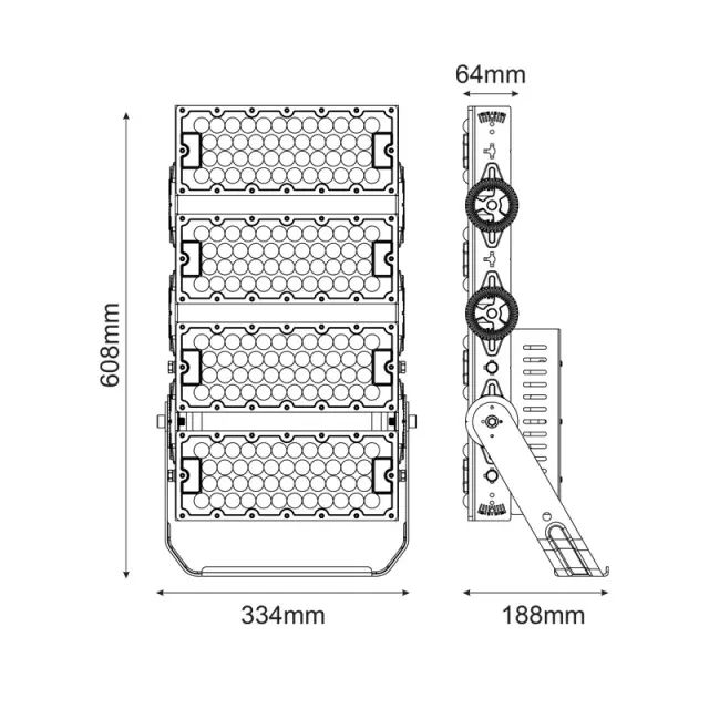 LED ΦΩΤΙΣΤΙΚΟ ΥΨΗΛΗΣ ΙΣΧΥΣ 230V AC 480W 744000LM 5000K 40° IP66 IK10 / GLAD4805040 2