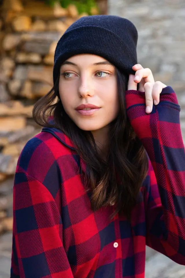 W1651 - Type - PYJAMA BUTTONED JACQUARD RED PLAID 2