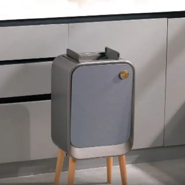 Delta Cleaning Πλαστικός Κάδος Απορριμμάτων Inox με Σένσορα και Ποδαράκια 20lt Γκρι / ΚΑΣ20Γ 2
