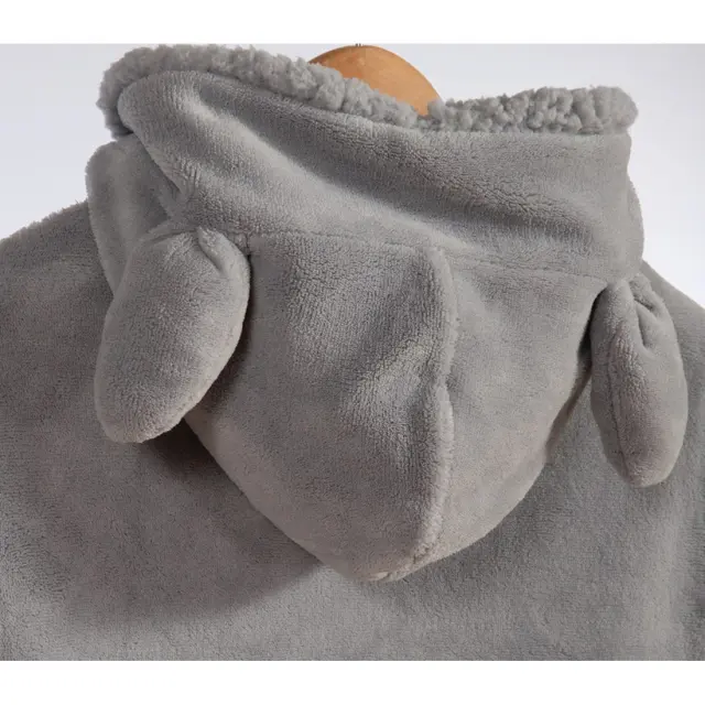 Παιδικό Πόντσο Με Γουνα Sherpa Nef-Nef Sleeping Lion Grey 06-08 3