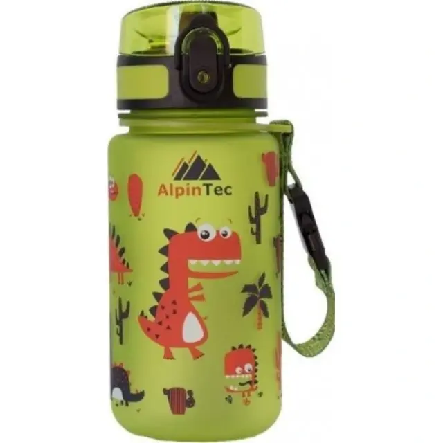 AlpinPro Πλαστικό Παγούρι Πράσινο Δεινόσαυρος 350ml