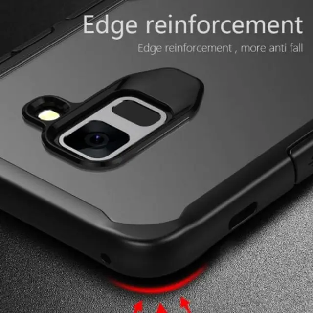 OEM Κάλυμμα Πλάτης για Samsung Galaxy A8 Plus (A8+) 2018 Transparent Acrylic Back & Silicone Frame 2