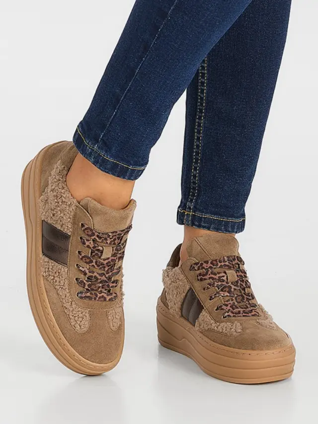 Gabor Sneakers Γυναικείο Δέρμα Nubuck/Teddy Καφέ GAB/73350 14-FARRO 2