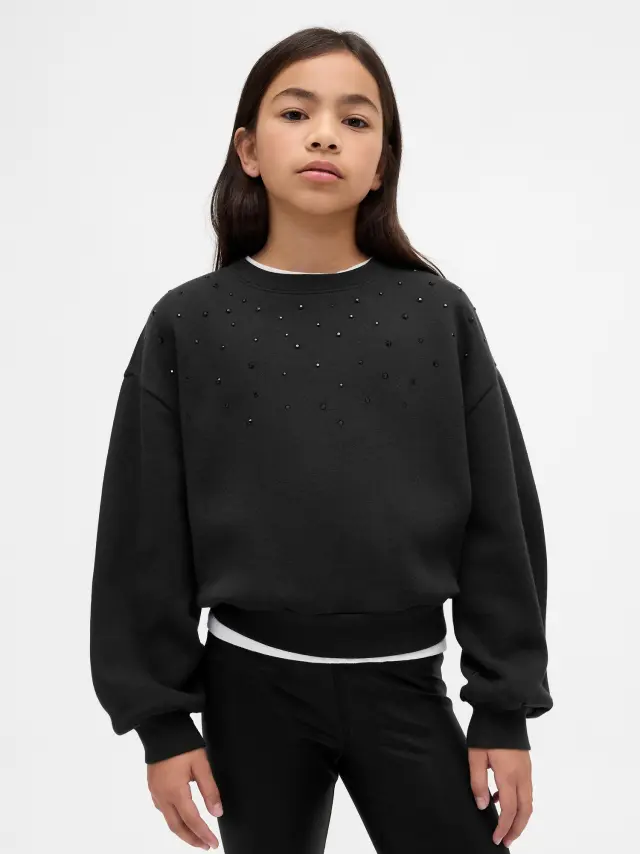 Παιδικό Embellished Dolman Φούτερ Black