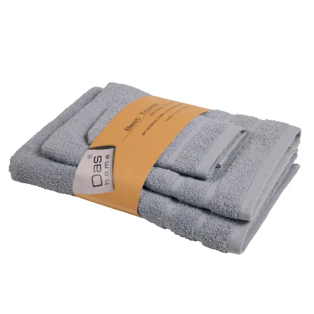 DAS HOME ΣΕΤ ΠΕΤΣΕΤΕΣ 3ΤΕΜΑΧΙΩΝ BEST 0701 DUSTY BLUE