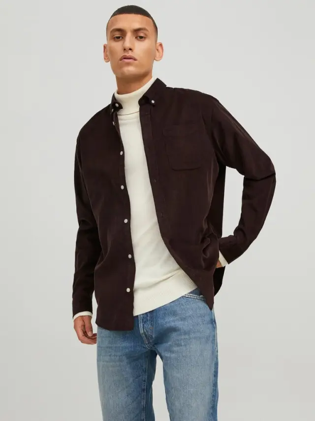JJECLASSIC CORDUROY SHIRT L/S SN mulch 3