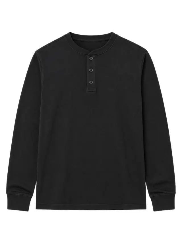 Losan ανδρική μονόχρωμη μπλούζα Henley PANADERO L26WH0123-1